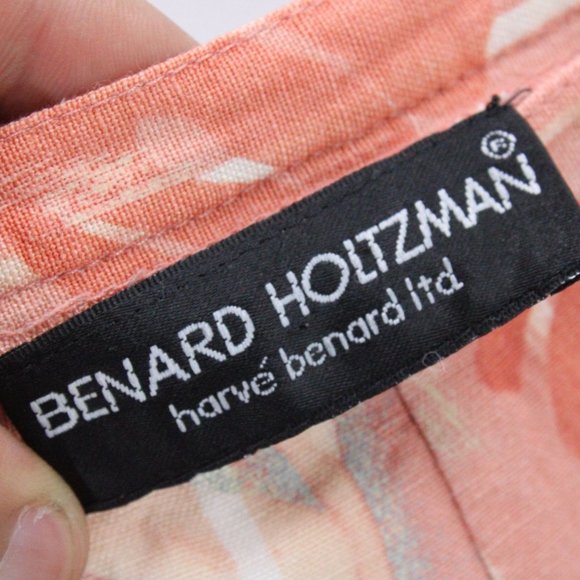 Vintage Bernard Holtzman Straight Skirt Womens Pink Floral Casual Retro Size 28 - Picture 5 of 7